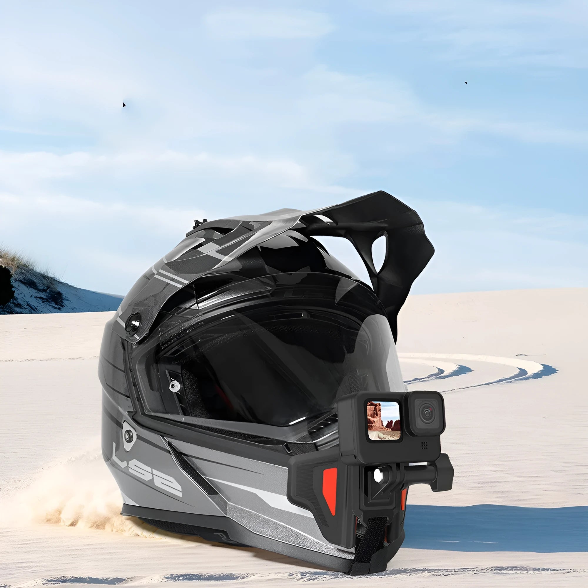 GoPro universal motorcycle helmet chin strap mount for action cameras