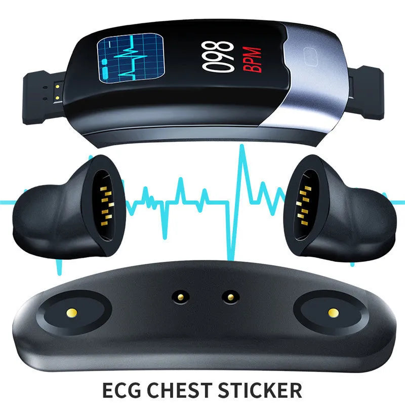 Smart bracelet with LED display for heart rate, blood pressure, and sleep tracking in black, blue, or red colour options