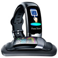 Smart bracelet with LED display for heart rate, blood pressure, and sleep tracking in black, blue, or red colour options