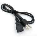 Black American Standard three-prong power cord 1.2 metres long