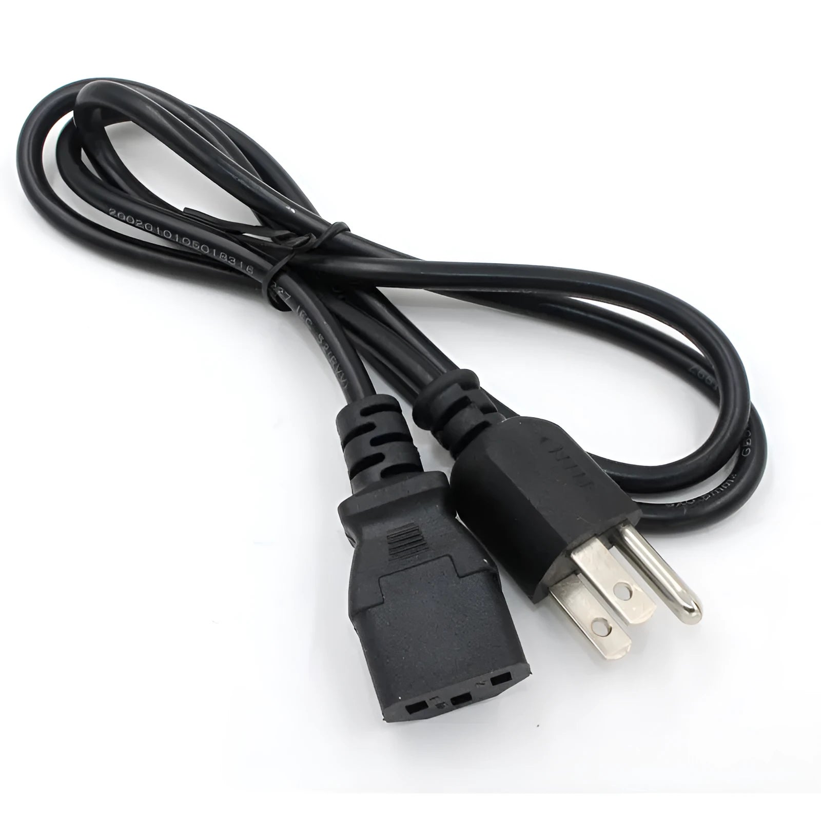 Black American Standard three-prong power cord 1.2 metres long