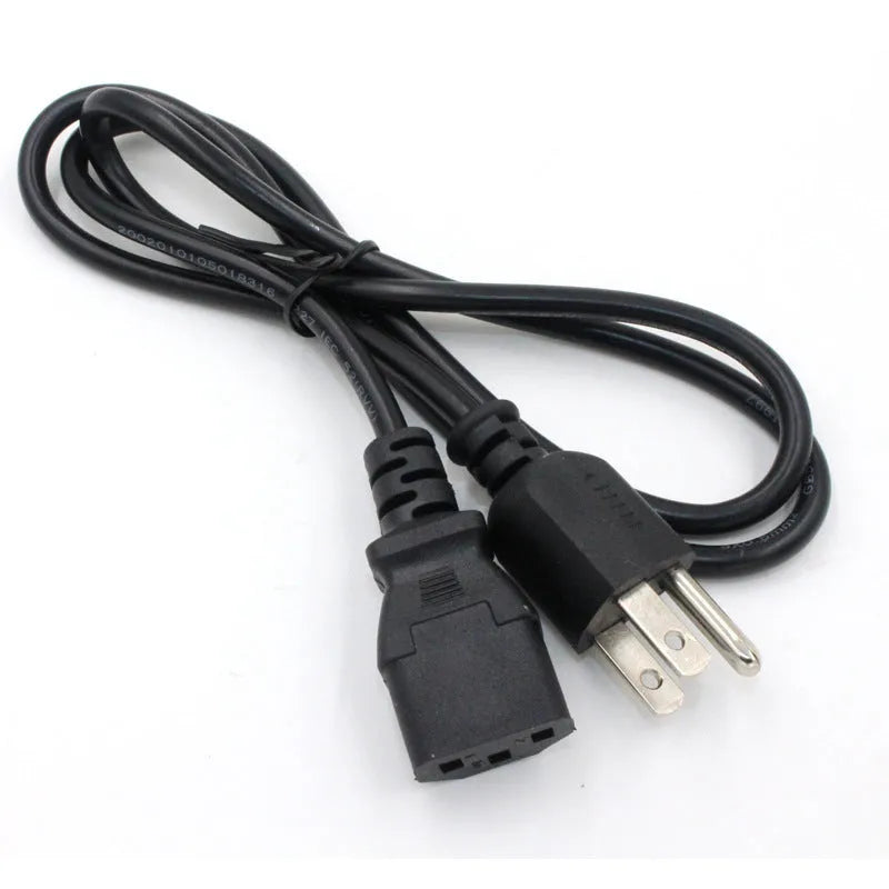 Black American Standard three-prong power cord 1.2 metres long