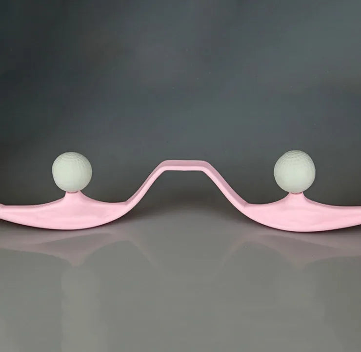 Blue plastic swan-shaped hand massager with adjustable stand and 3D floating point massage heads.