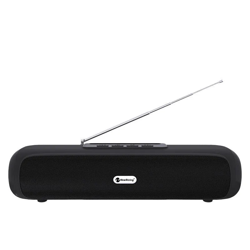 Desktop wireless long strip subwoofer in black, blue, red, or silver grey colour