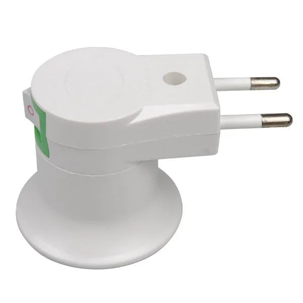 White E27 wall plug-in screw lamp holder with switch control for ceiling light conversion