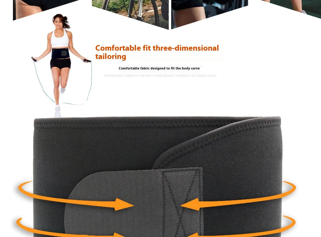 Neoprene hot lumbar support belt for fitness and running in black colour