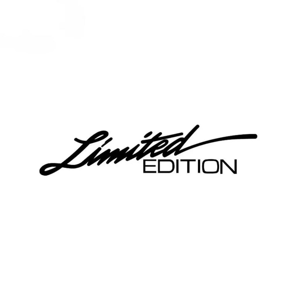 Black laser reflective car sticker with decorative text design for vehicle personalisation