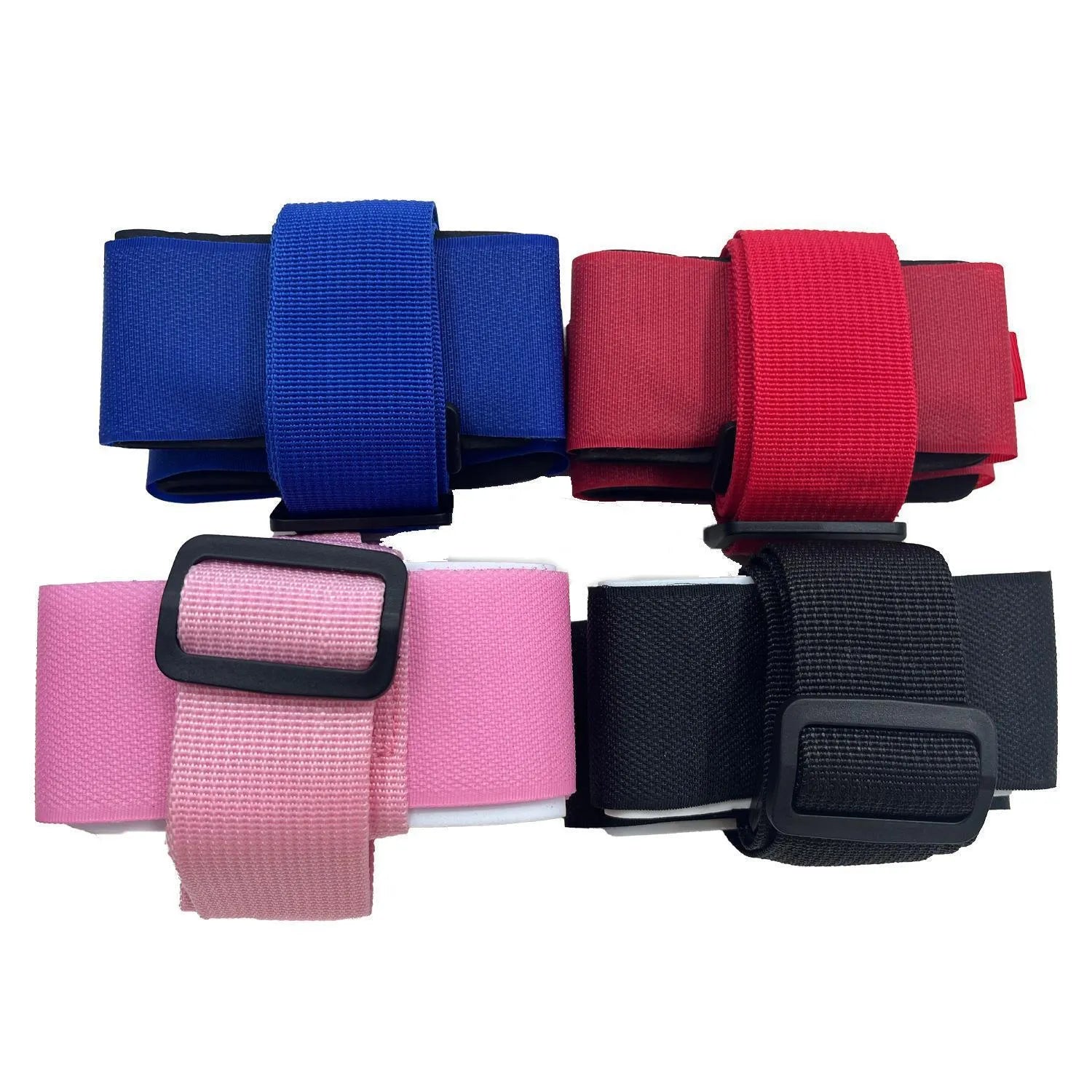 Skiing bandage shoulder strap with hook and loop closure in black, blue, pink, or red colours
