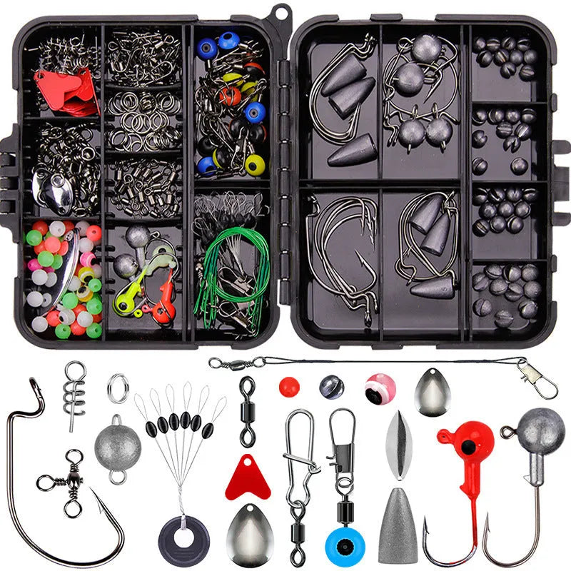 Weihe 257-piece fishing lure accessories set in ABS plastic tackle box for Texas, sea and rock fishing