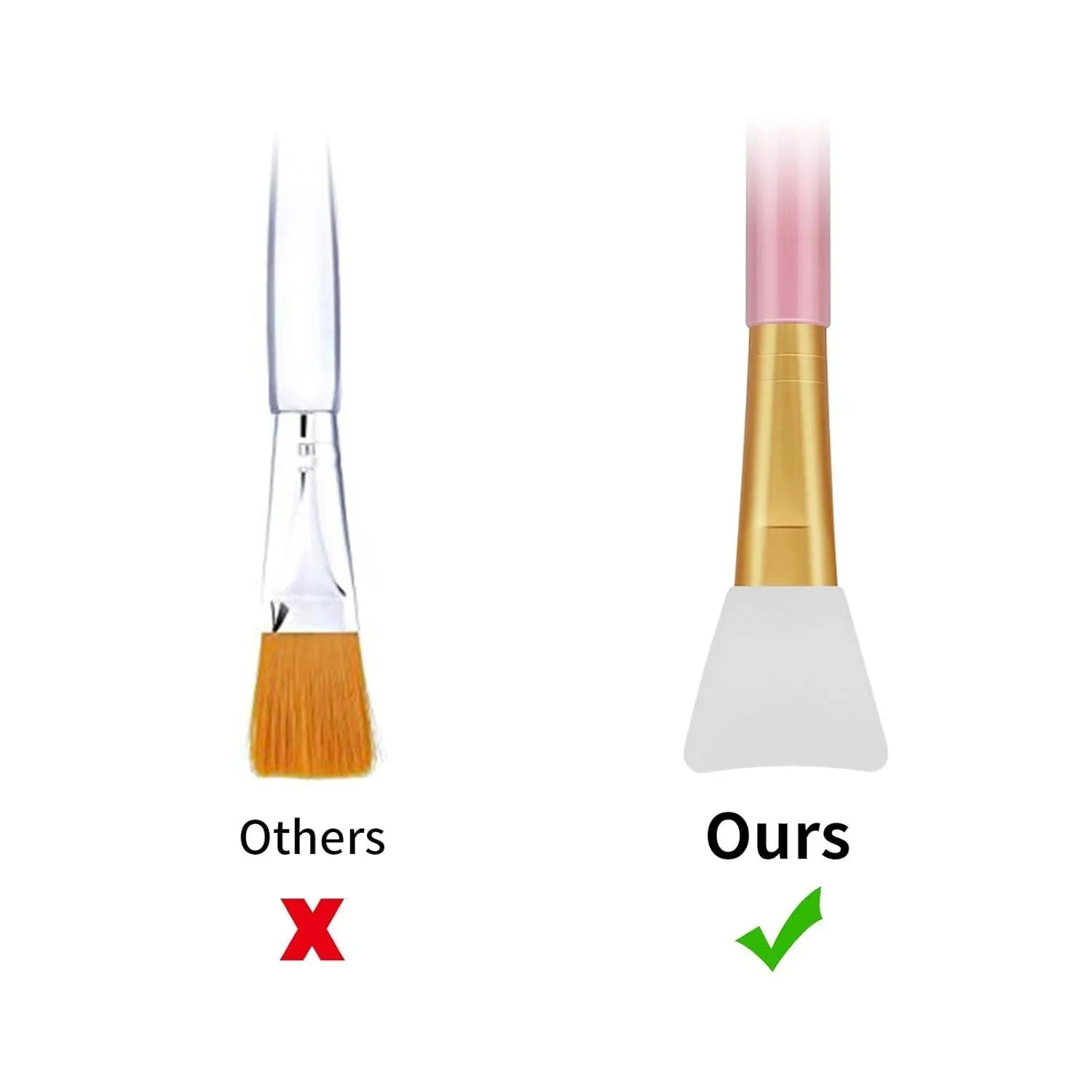 Reusable silicone face mask applicator spatula in one of six colours: black, blue, pink, rose red, white, or yellow.