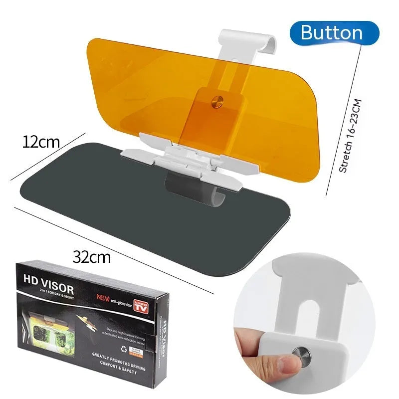 Anti-high beam goggles dual-use car sun visor with acrylic lens and telescopic installation