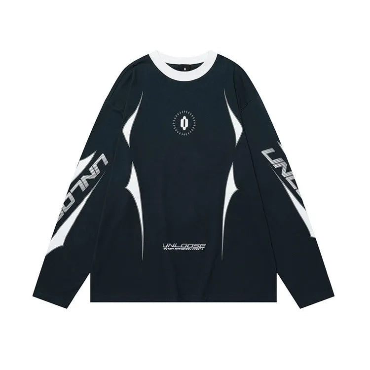 Men's grey cotton drop shoulder sweatshirt with loose fit and letter pattern