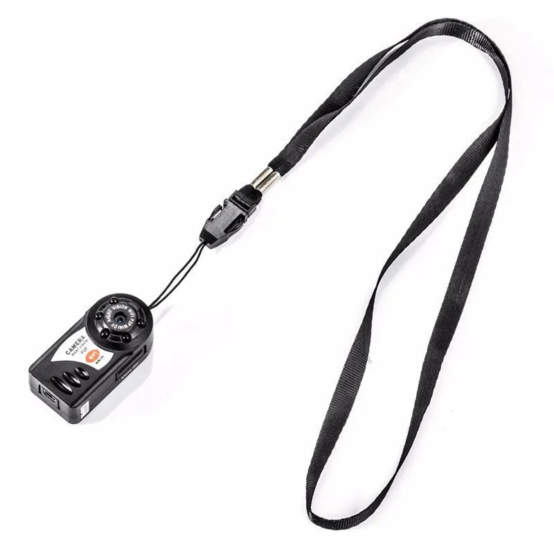 Black wireless Wifi security camera with LCD screen, for remote monitoring with night vision.
