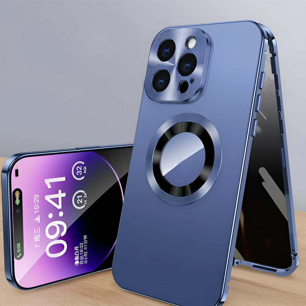 Magnetic iPhone case with anti-peep metal clip in multiple colour options for iPhone 12 to 15 models