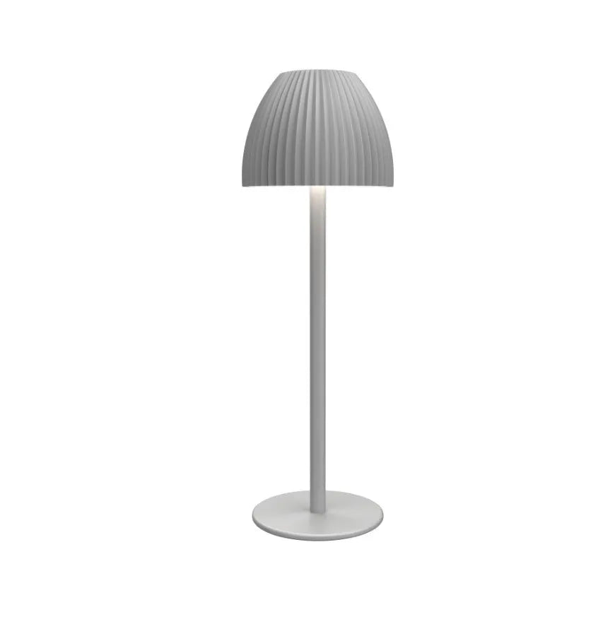 Small modern night lamp with dimming function in black thin round base design on table