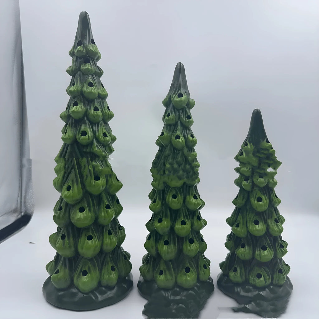 Resin Christmas tree decoration ornament with European style design in colour or warm light options