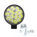 White 42W round car LED work light with aluminium housing for off-road and marine use