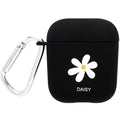 Black and pink PC AirPods case covers with flower love smiley face decorative designs
