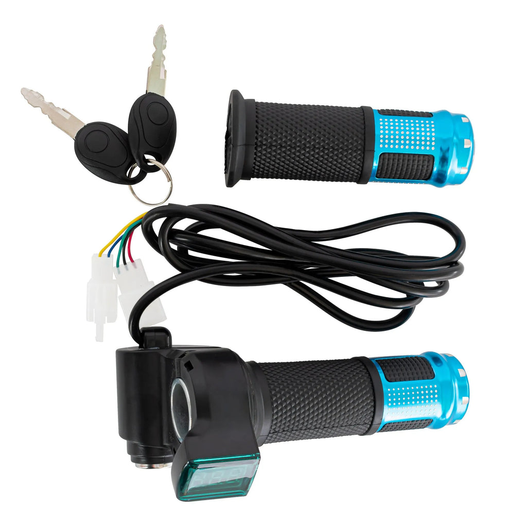 Electric vehicle handlebar replacement section in blue, red, silver or yellow colours with 5-core wiring