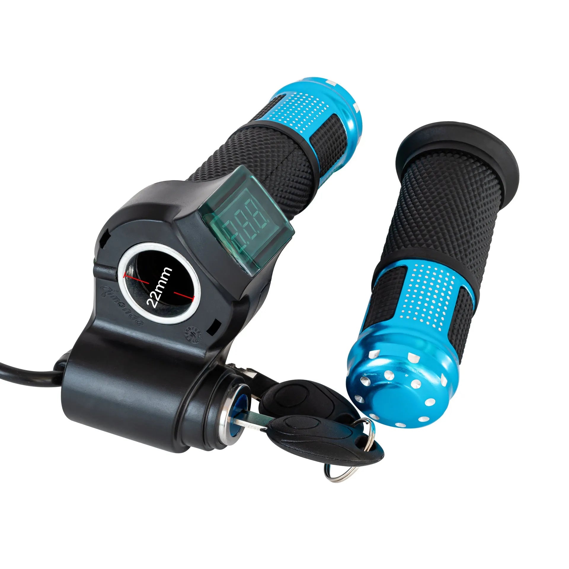 Electric vehicle handlebar replacement section in blue, red, silver or yellow colours with 5-core wiring