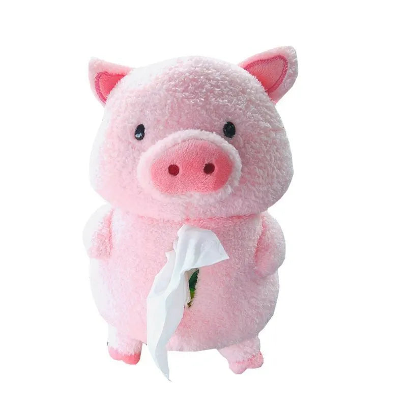Plush cartoon lamb car tissue box cover for automobile and home decoration