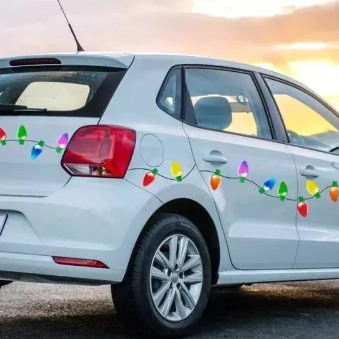 Christmas light bulb reflective magnetic stickers for car and refrigerator decoration