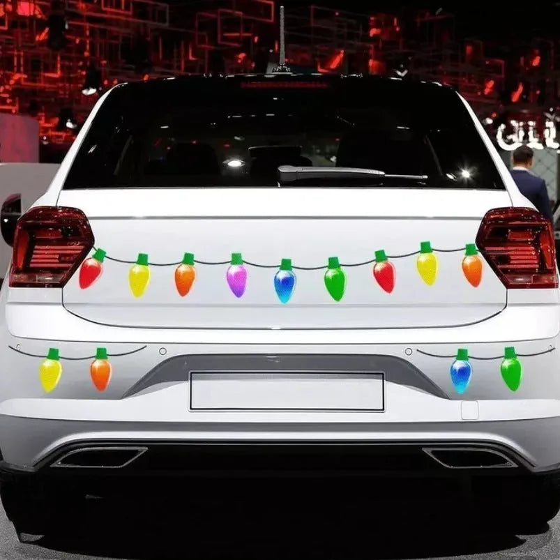 Christmas light bulb reflective magnetic stickers for car and refrigerator decoration