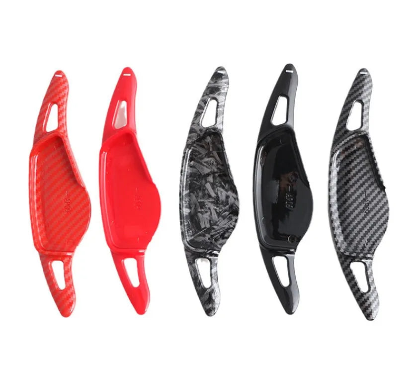 Carbon fibre steering wheel shift paddle modification kit in five colour options