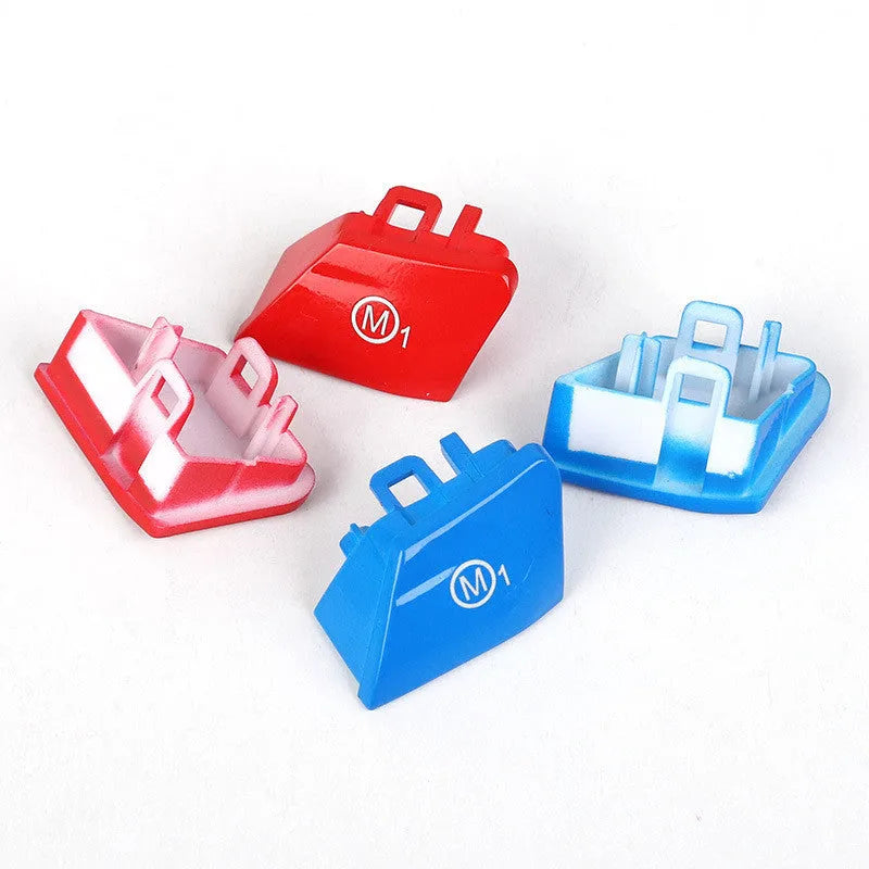 Pair of red and pair of blue M1 M2 replacement buttons for BMW F30 F34 steering wheel.