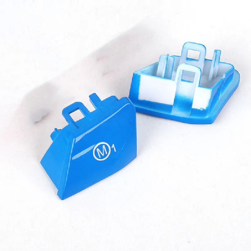Pair of red and pair of blue M1 M2 replacement buttons for BMW F30 F34 steering wheel.