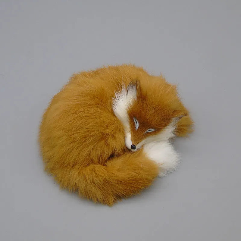 Artificial fox fur car decoration in white colour measuring 15cm long for vehicle dashboard display