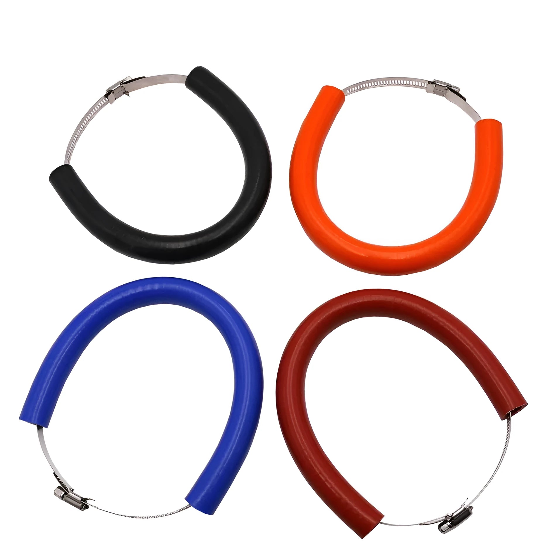 Universal motorcycle exhaust anti-drop wring gasket kit in black, blue, and orange colour options.