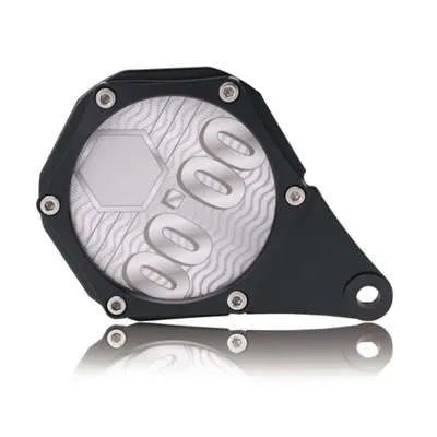 Black carbon fibre pattern metal aluminium alloy motorcycle tax disc holder with anti-theft screw
