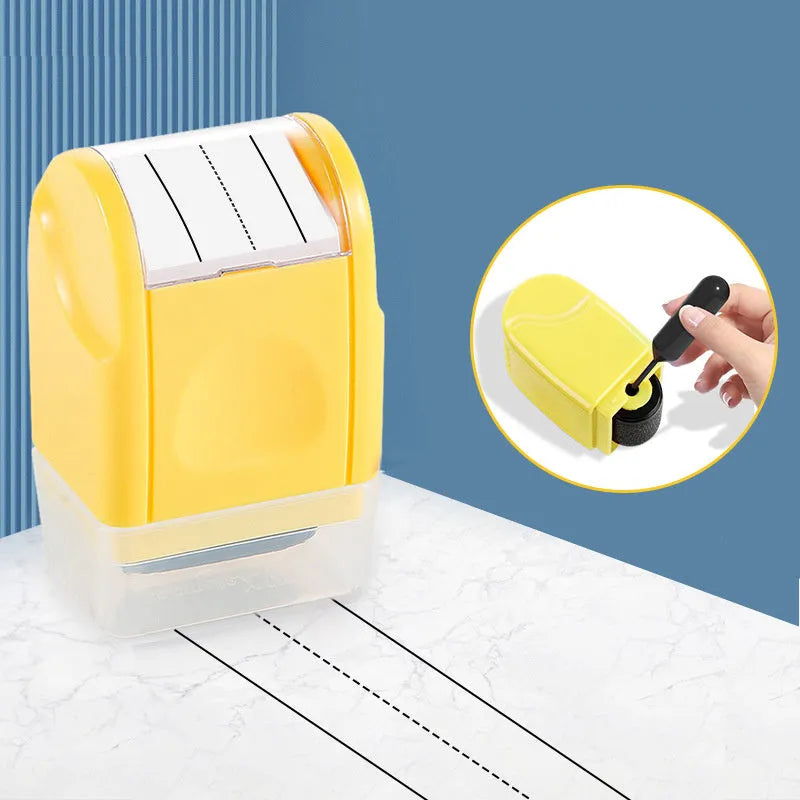 Plastic roller English line seal in blue yellow black rose red green pink purple for teaching