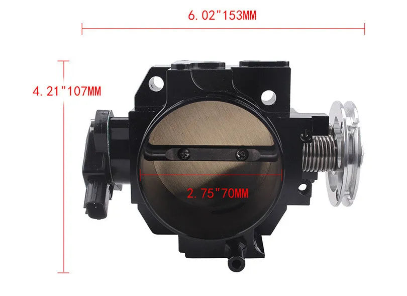 Aluminium throttle body for Honda K20A car modification in black or silver finish