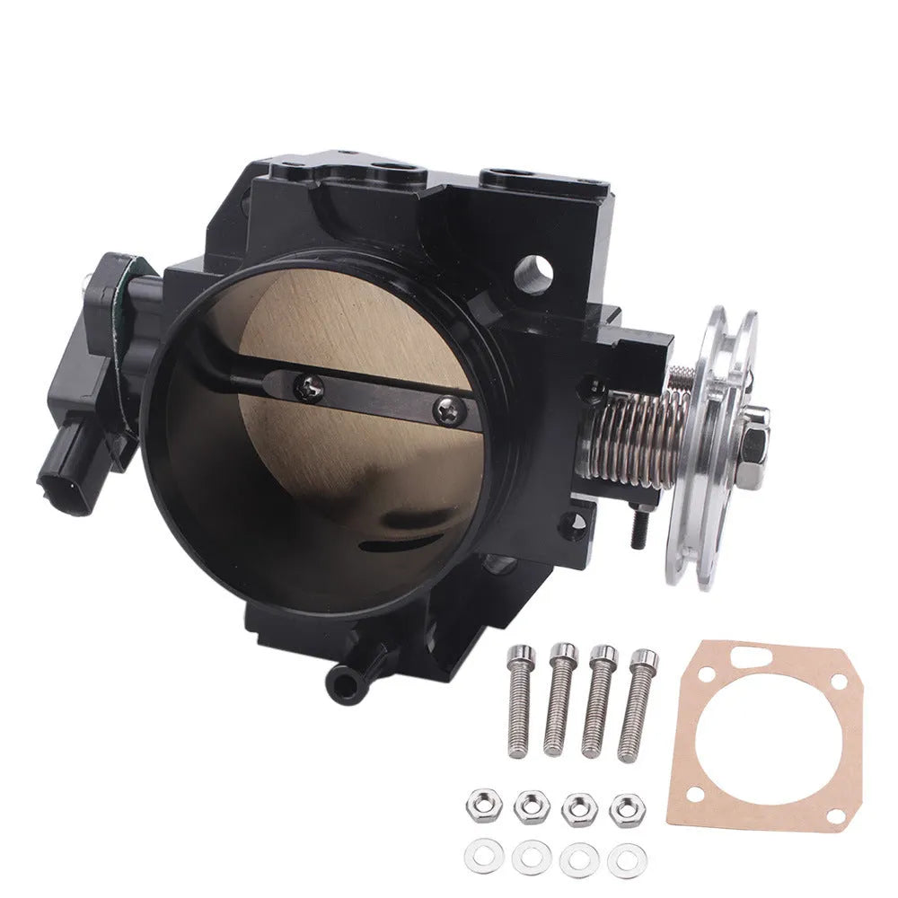 Aluminium throttle body for Honda K20A car modification in black or silver finish