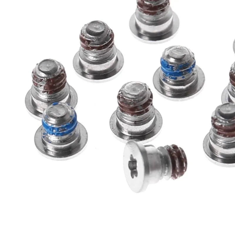 Ten metal replacement screws for MacBook Pro Retina A1502, A1398, A1425 bottom shell and speaker repair.