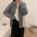 Hong Kong style double zipper knitted cardigan in loose fit free size with moderate thickness