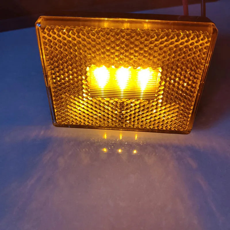 LED trailer side signal clearance width lamp with transparent UV PC cover and 19cm wire