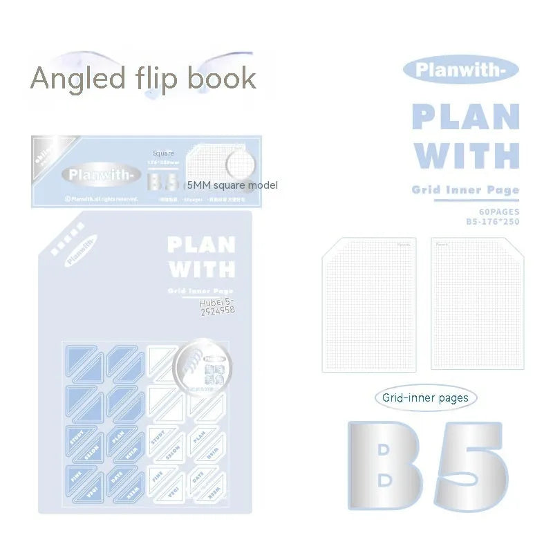 Oblique angle artsy ins style salt series student draft notebook with 60 sheets