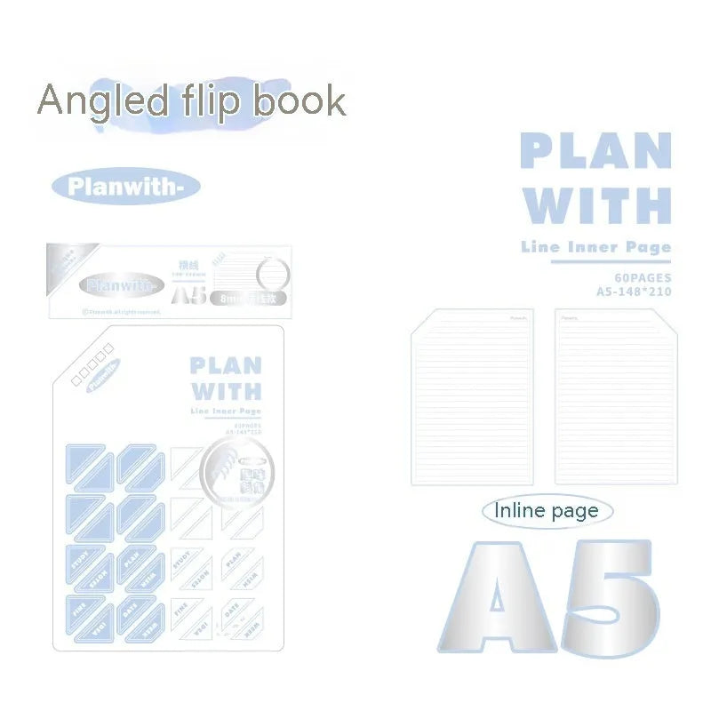 Oblique angle artsy ins style salt series student draft notebook with 60 sheets