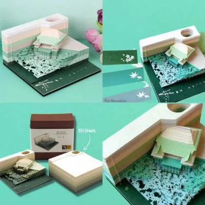 One Piece anime sticky notes pad showing cartoon architecture design on 80x45mm craft paper