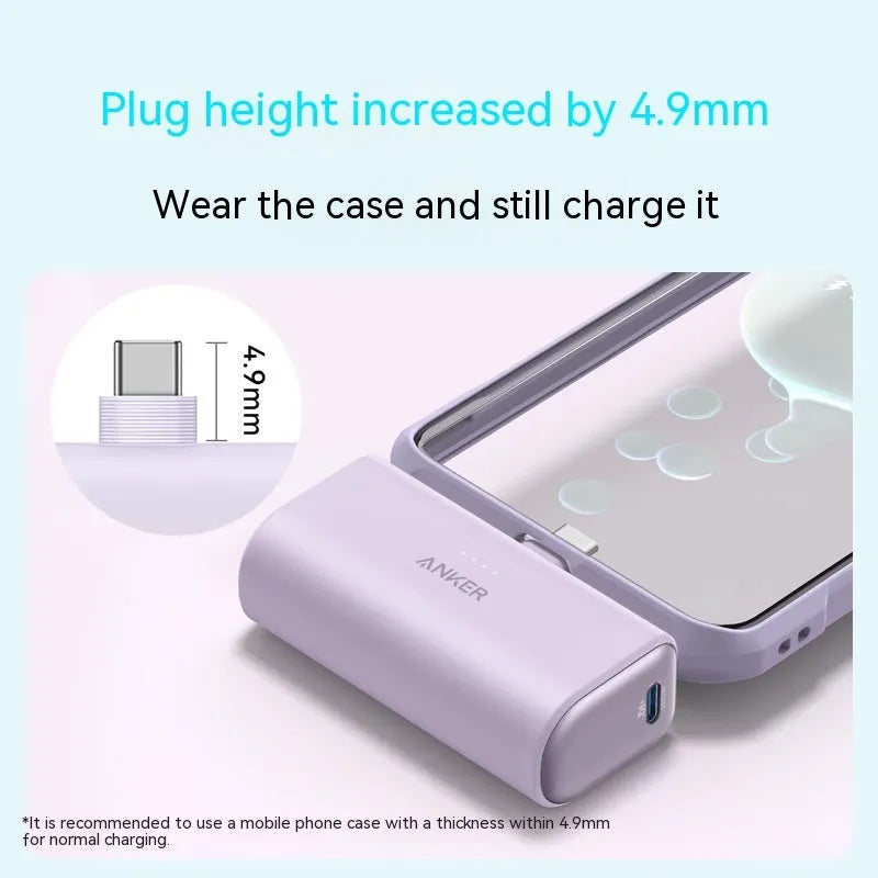 Small capsule-shaped power bank in multiple colours with a foldable Type-C connector