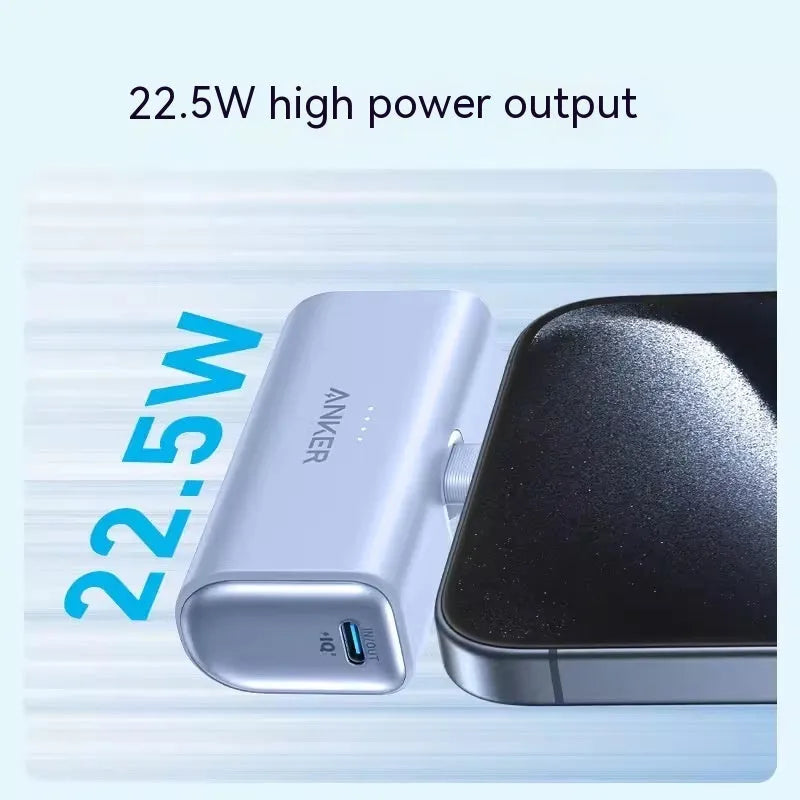 Small capsule-shaped power bank in multiple colours with a foldable Type-C connector