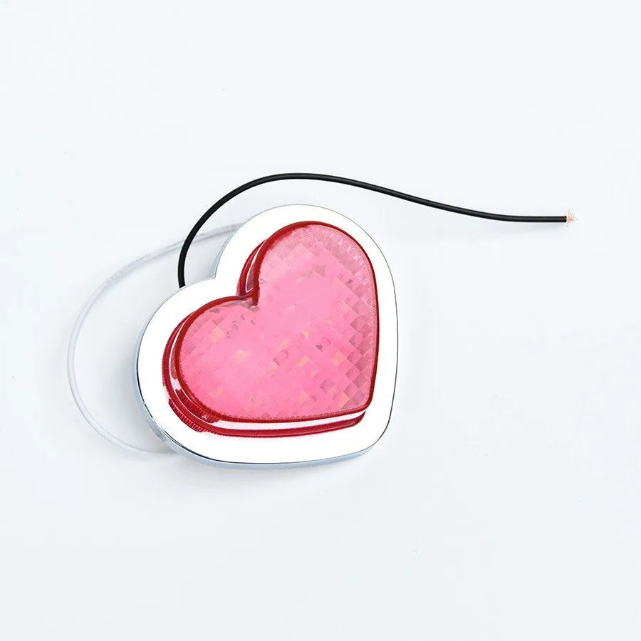 Heart-shaped 12V LED auto fender sidelight in multiple colour options