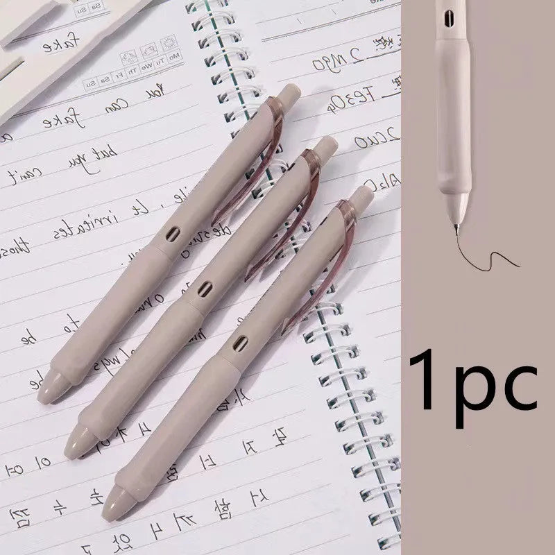 Macaron colour press gel pen with 0.5mm tip in smoked white, brown and powder options