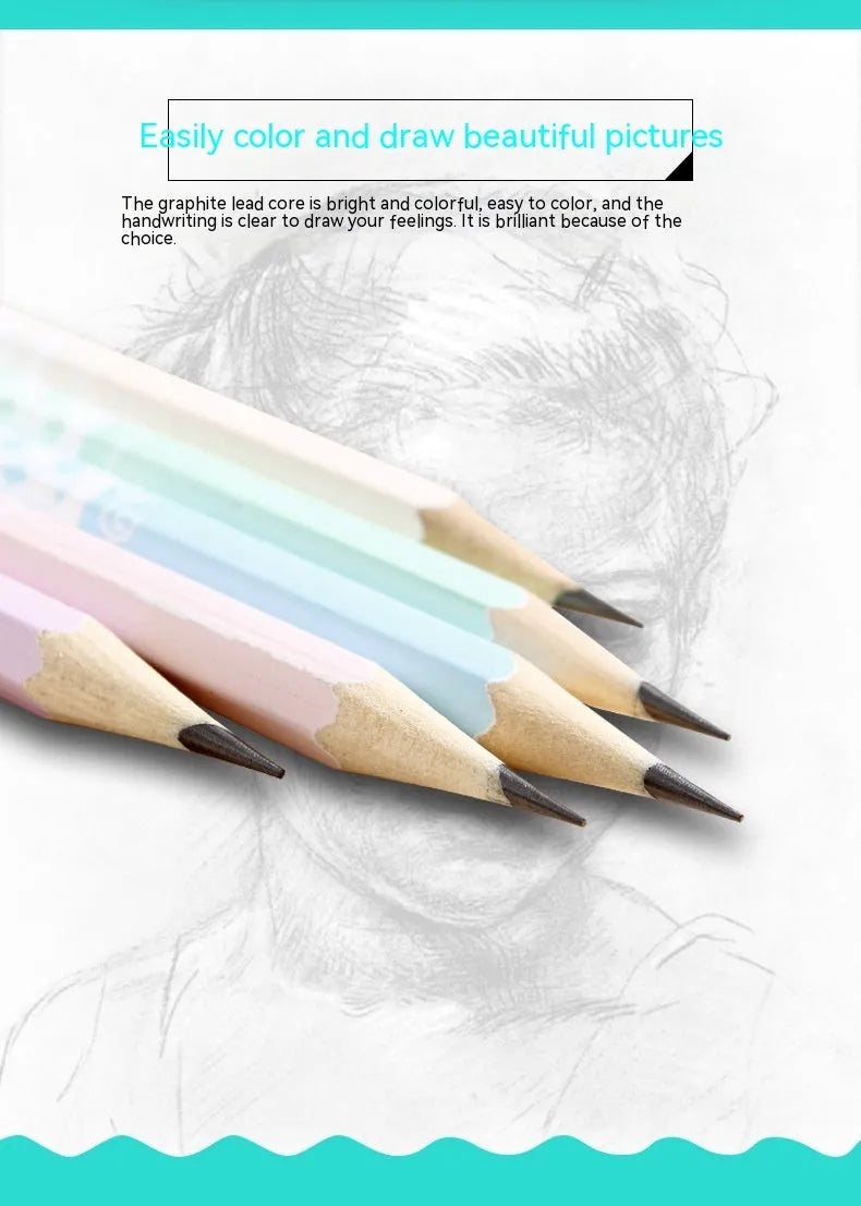 Barrel of 50 natural basswood hexagonal pencils with HB graphite leads