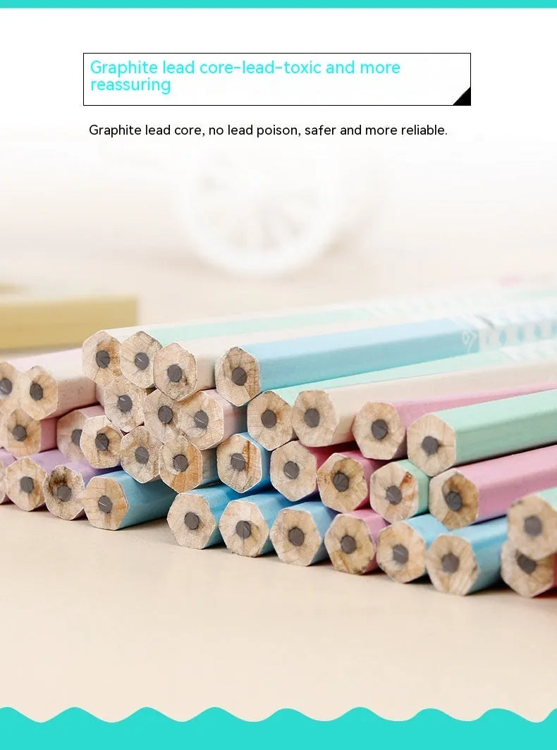 Barrel of 50 natural basswood hexagonal pencils with HB graphite leads