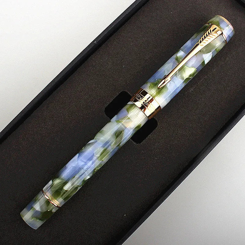 Deep bath green metal ballpoint pen showing three available tip size options