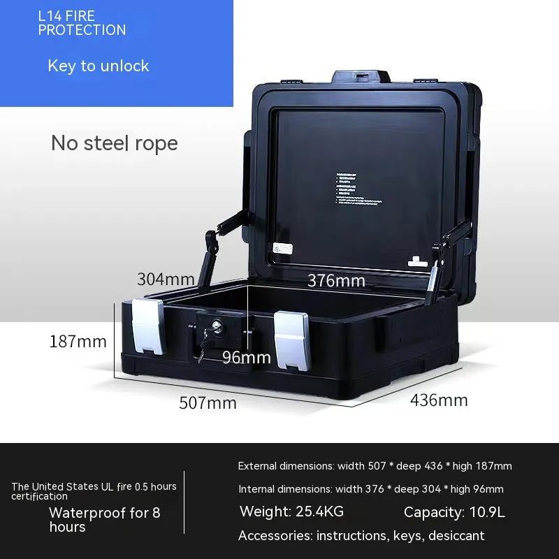 Portable small password safe mechanical lock steel security box L12 model for cash and documents